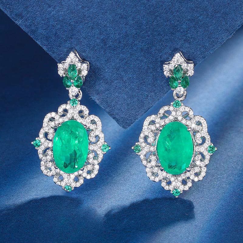 Ювелирные изделия Медное основание Позолоченное Имитация Изумруда Женский костюм Креативная Полностью бриллиантовая Роскошная оправа 13 * 18-8 * 12