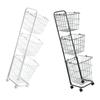 3 Tier Laundry Cart Tall Clothes Laundry Basket Bin with Wheels Large Capacity Metal Sorter Storage Trolley for Home Laundry Gym