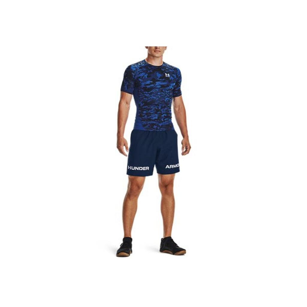 Under Armour HeatGear® Camouflage Training Running Fitness Shirt Men Tops Blue 1361519-432