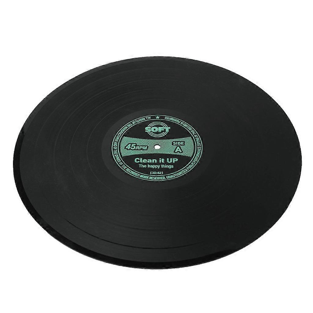 Retro Vinyl Record Coaster Placemat Round Heat Resistant Silicone Drink Mat Home Table Tea Coffee Cup Pad Decor Green