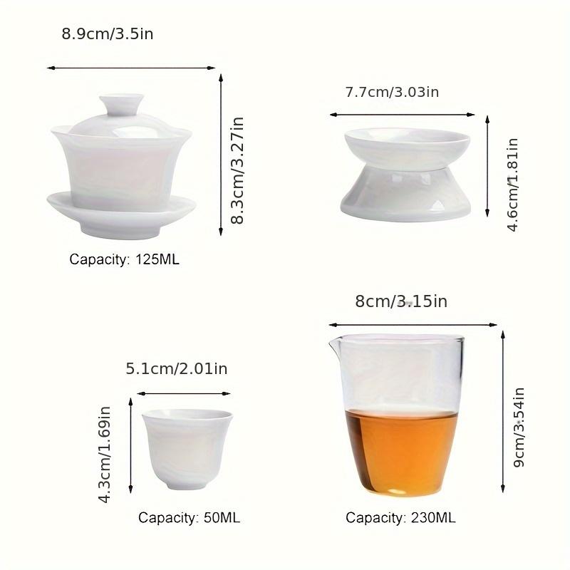 1 комплект керамического чайного сервиза из белого фарфора, чайный сервиз Gongfu с подносом для чая, простой китайский чайный сервиз для дома, ресторана, отеля, офиса, чайные аксессуары, бизнес-ги