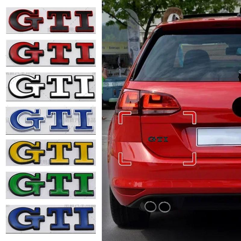 YKPSC1 Metal GTI Logo Car Rear Trunk Emblem Stickers Decals for Volkswagen VW Golf 5 6 7 Polo Jetta Tiguan Passat B5 GTD GTE MK8 Touran
