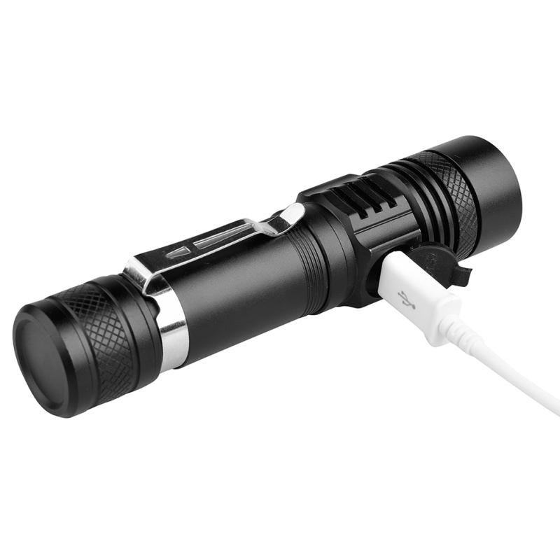 USB Highlight Удобный мощный фонарик из алюминиевого сплава Советы по питанию Дальний зум Мини Маленький
