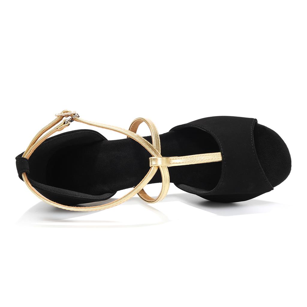 Кожаные Женские Туфли для Современного Танца с Открытым Носком Туфли для Латиноамериканских Танцев Женские Вечерние Бальные Стандартные Туфли на Каблуке 7 см