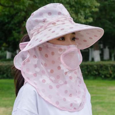 Летняя шляпа от солнца Yousheng с широкими полями, точечным принтом, дышащими отверстиями, защитой шеи, дорожная велосипедная шляпа
