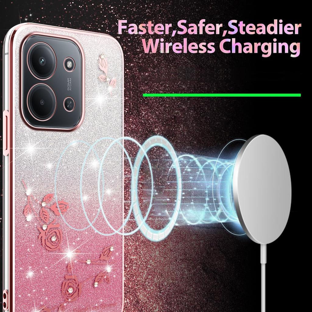 Для Xiaomi Redmi 15C 4G (Глобальный) (171 мм) Чехол Цветок TPU Гибкий Градиентный Чехол для Телефона