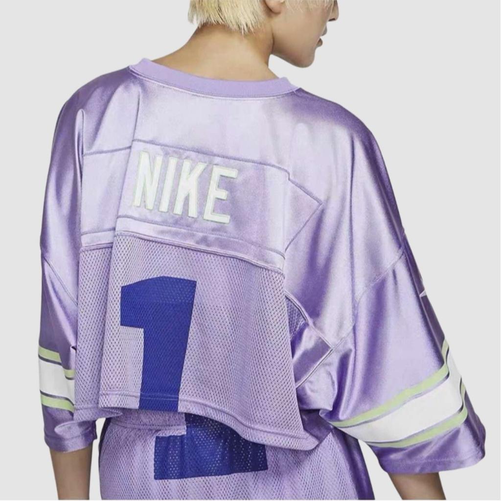 Nike Коллекция Спортивный укороченный топ с V-образным вырезом, дышащий, с коротким рукавом, женские топы AR5967-567