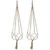 6Pcs Handmade Macrame Hemp Rope Plant Hanger Basket Woven Hanging Flower Pot Wall Hang Plants Pot For Home Garden Decoration