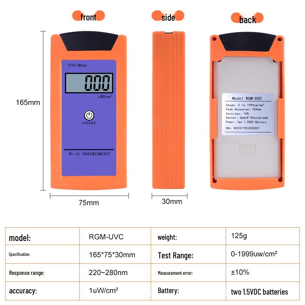 RGM-UVC Digital Reptile UV Light & Illuminance Meter