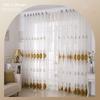 1pc Luxury European Embroidery Sheer Tulle Curtain Grommet Top Voile Curtain Suitable for Living Room, Bedroom, Kitchen, Bathroom, Home Decor,