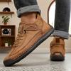Handmade Leather Men's Loafers Casual Comfortable Soft Soled High-quality Motorcycle Boots Fashionable British Tennis Nude Boots