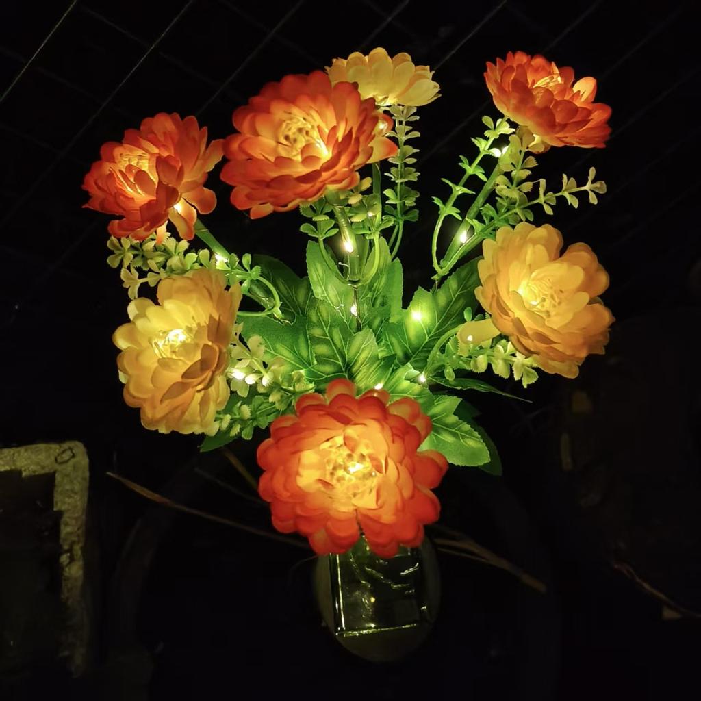 Снежный цветок лотоса газонная лампа для наружного сада, двора, улицы, патио, декоративные цветы, солнечный свет