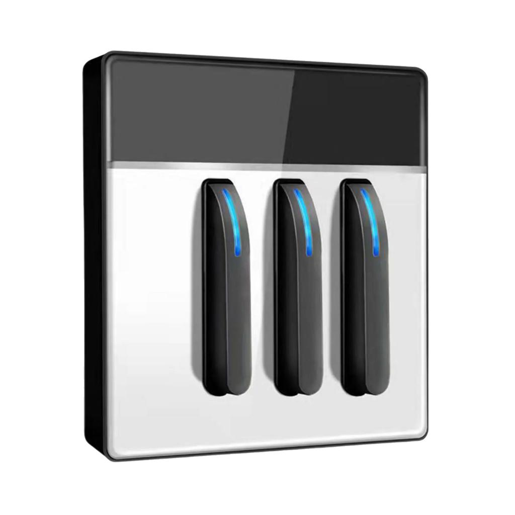 Wall Button Light Switches Tempered Glass Panel LED Switches 1/2/3 Gang Wall Glasses Panel Switches with Led Indicator