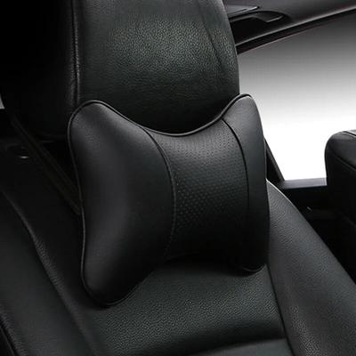 Автомобильные подушки для шеи из искусственной кожи, защита для головы, черный/красный, универсальный подголовник, подушка на спинку, легко устанавливается и