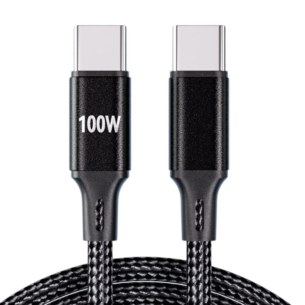 Зарядный кабель USB C PD100W Тип C на Тип C 1 м Быстрая зарядка Плетеный нейлон Для мобильных устройств