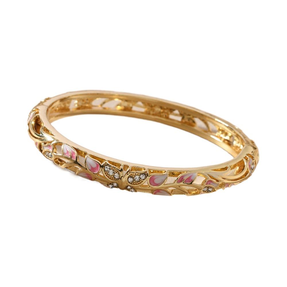 Открытый браслет-манжета с эмалью и капельным маслом, блестящий, с полым узором в виде цветка, женский браслет на руку, для девушек