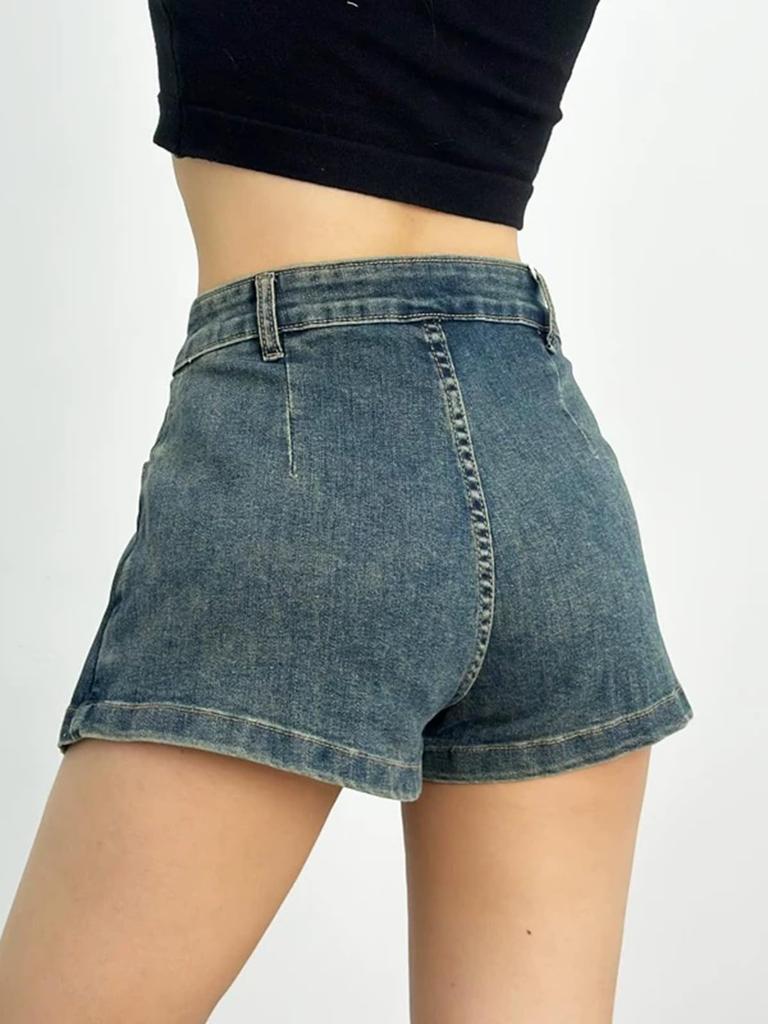 Syvent Denim Culotte Korean Mini Perfect for Product 12F523 Skirt, Style, Stylish, Cute, Casual, A-Line, Length, Women, Number