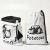 1PCS Reusable Shopping Bags Vegetable Storage Bag Garlic Onion Fruit Drawstring Bags Canvas Bag Multipurpose Bags Portable
