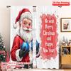 2pcs 2D Flat Printing Christmas Scene Curtain Merry Christmas Happy New Year_d Fabric Without Electricity Festive Curtains Use