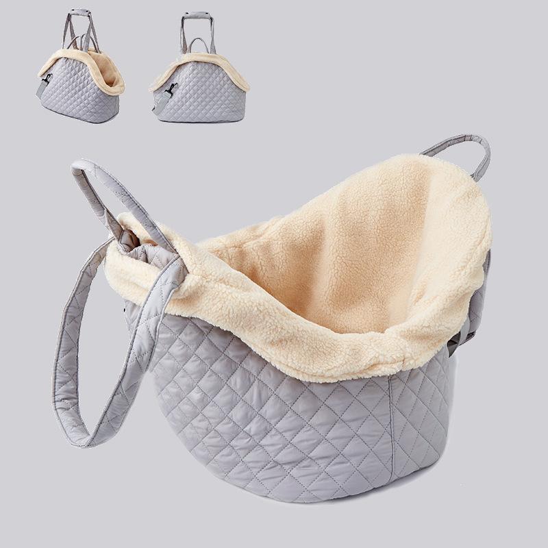 Korean Pet Handbag Shoulder Bag for Cats Autumn Winter Quilted Cotton Puppy Cat Dog Carrier Garfield Kedi Masoctas Portable Bags