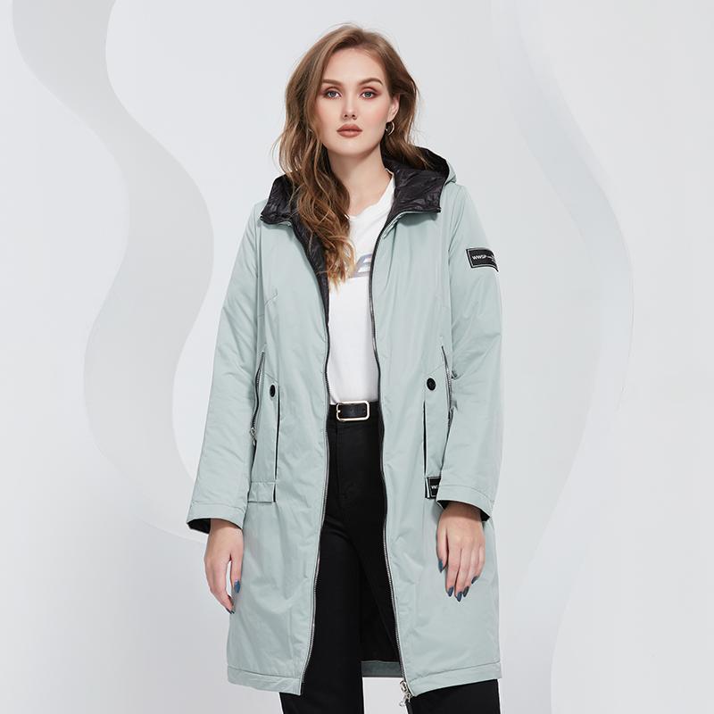 Куртка Астрид, тонкое хлопковое длинное пальто, пальто с капюшоном и молнией с боковым карманом, теплое ветрозащитное повседневное пальто