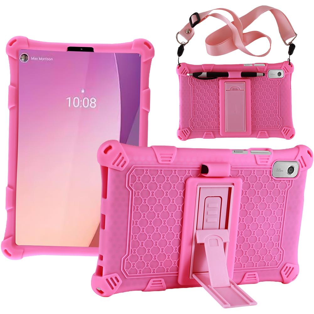 For Tab M9 TB-310FU Soft Bubble Case Kids Shockproof Kickstand Tablet Cover Funda Capa Coque With Shoulder Straps