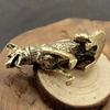 Brass Metal Lucky Fortune Dog Statue Small Ornament Vintage Little Puppy Chinese Desktop Tea Pet Sitting Wolf Animal Figurines