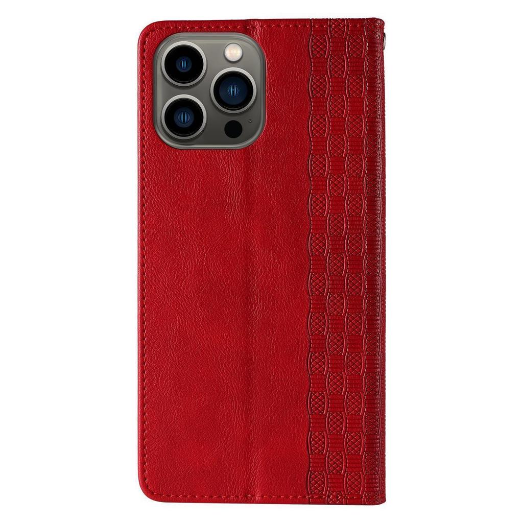 Samsung Galaxy S23+ Magnetic Strap Wallet Case with Stand & Lanyard - Red Cover