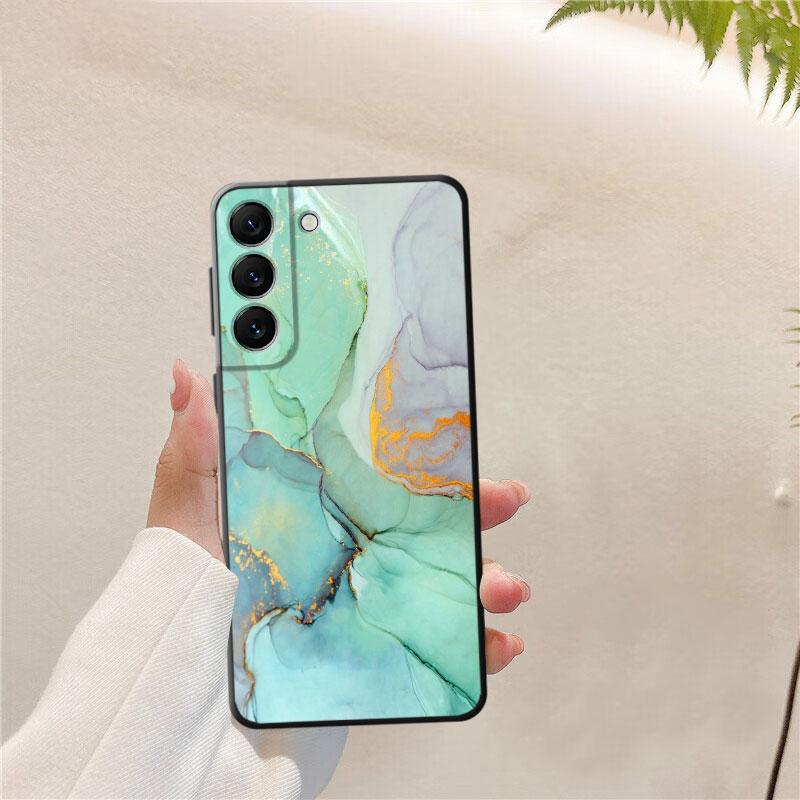Цветной мраморный художественный чехол для телефона для Samsung Galaxy S22 Ultra 5g S21 Plus S20 Fe S7 S21 S8 S10e S10 S9, черный мягкий чехол
