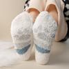 Женские зимние новые утолщенные полосатые носки-трубы для сна с кошачьими лапками