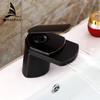 Basin Faucet Bathroom Sink Faucet Black Taps Basin Faucet Mixer Single Handle Hole Deck Wash Hot Cold Mixer Tap Crane 855810