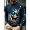 Autumn Men's 3D Animal Print Crew Neck Long Sleeve T-Shirt