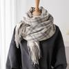 62*200Cm Winter Imitation Cashmere Women Warm Scarf Thicken Stripe Shawl Travel Pashmina Neckerchief Foulard Wrap Hijab