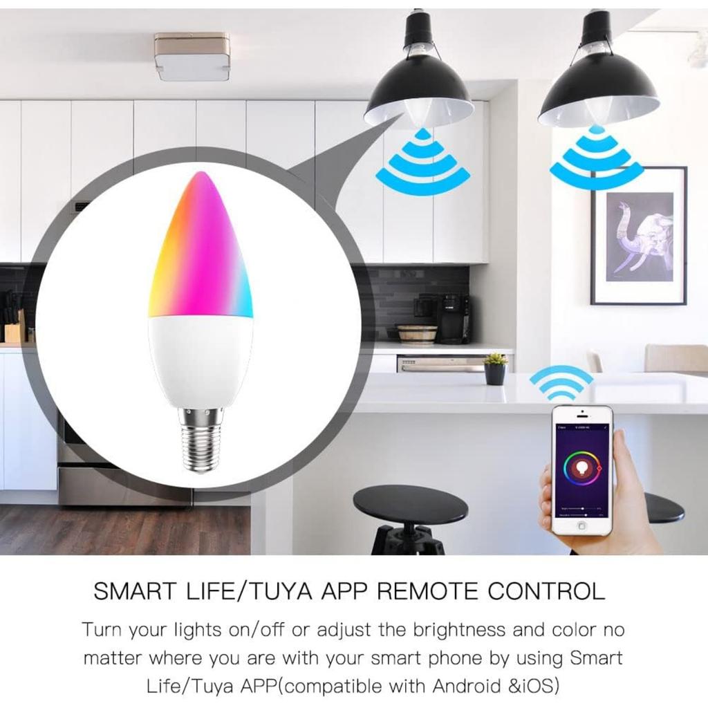 Smart Bulbs Led Light Bulbs, WiFi BL, 2700K-6500K CW& RGB Dimmable, Smart Life/Tuya APP Remote Control, Work with Alexa/Google Home, 470lm 5W