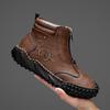Модные уличные повседневные кожаные мужские ботинки Нескользящие ботинки для пешего туризма и скалолазания Ретро стиль Удобные мужские ботильоны Повседневная обувь для прогулок
