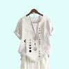 Ladies Plus Size Pullover Loose Shirt Women Casual Round Neck Print Blouses Summer Fashion Short Sleeve T-shirt