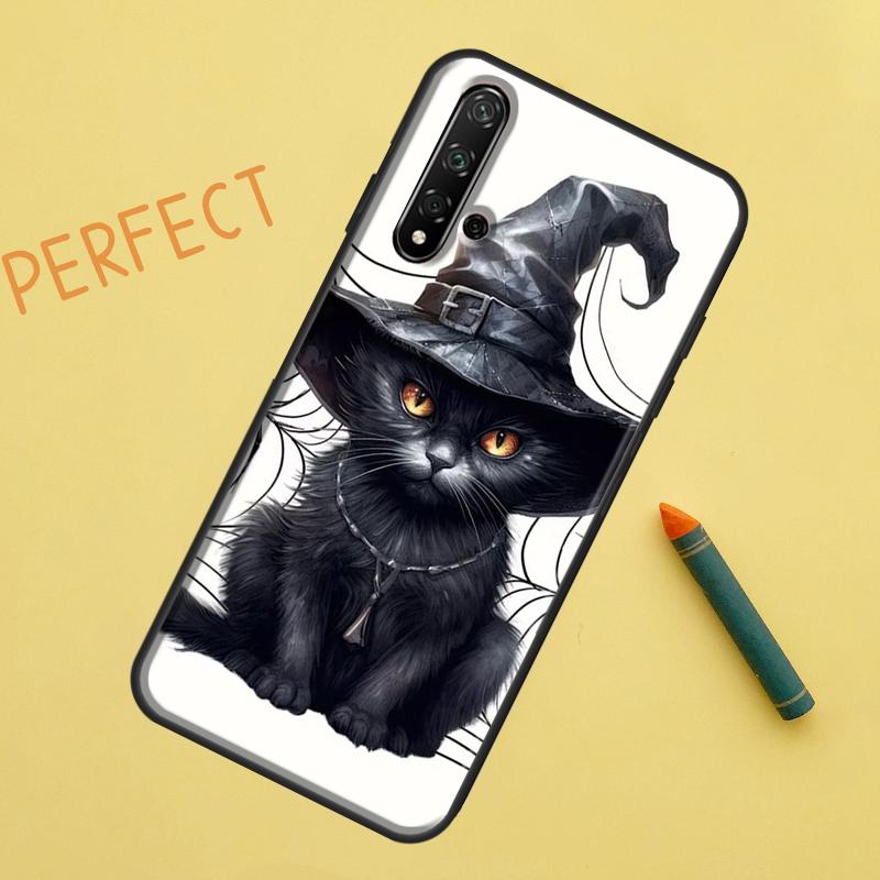 Witch Black Cat Case For Huawei Nova 9 10 SE 11i 8i 7i 3i Nova 5T Y60 Y61 Y70 Y90 P20 P30 P40 Lite P60 Pro
