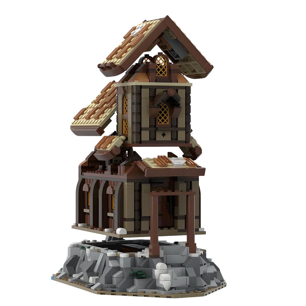 MOC Vikingская деревня Расширение Сарай для хранения Строительные блоки Модель Средневековый сарай для хранения Архитектура Кирпичи Собираемые игрушки Детские подарки