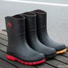 Модные мужские резиновые сапоги оверсайз на все четыре сезона, новые, цельные, водонепроницаемые и с нескользящей подошвой, средней высоты голенища, рабочие мужские резиновые сапоги