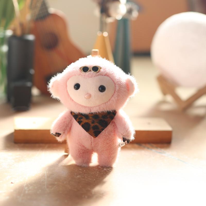 Cute Little Monkey Pendant Plush Toy Doll Cartoon School Bag Hanging Decoration Keychain Doll Doll