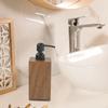 Dish Soap Pump Lotion Dispenser Empty for Shampoo Apartment Walnut Wood Simple Styles Modern