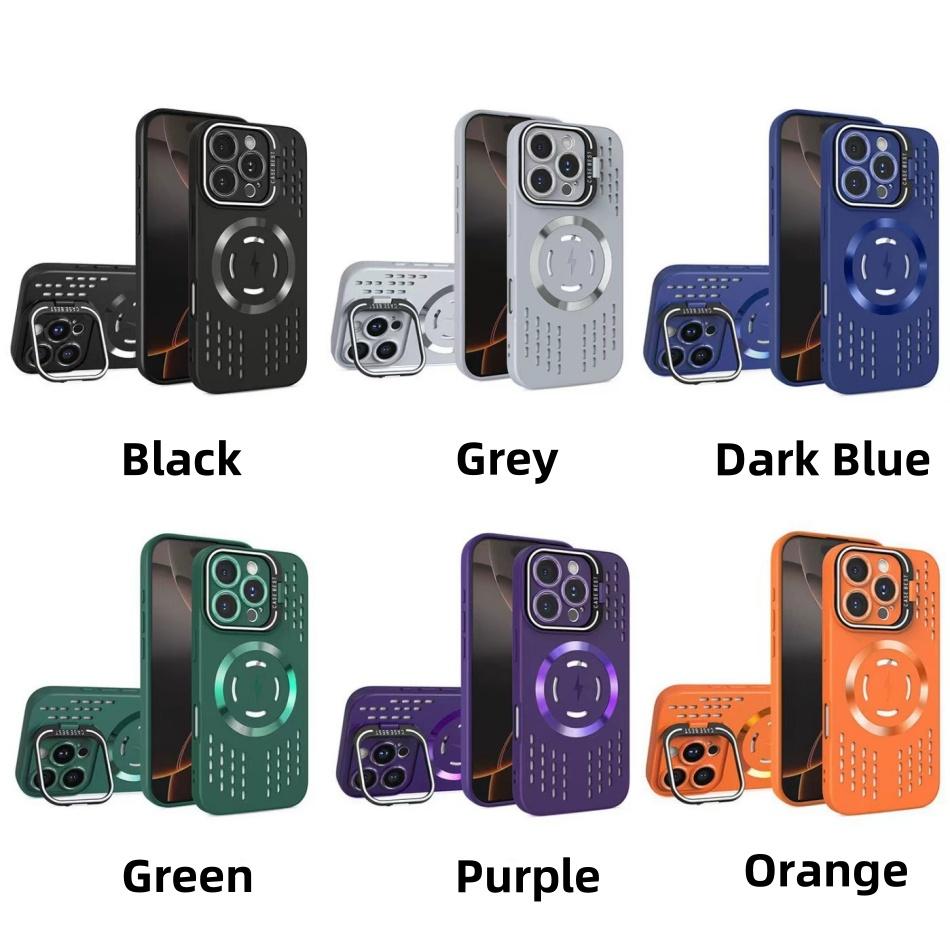 Breathable Soft Phone Cases for iPhone 16 15 14 13 12 11 Pro Max Plus Cooling Heat Dissipation Magnetic Back Cover