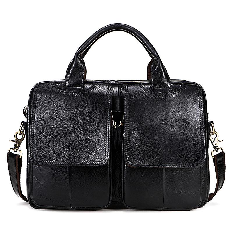 Модная мужская сумка через плечо в европейском и американском стиле в стиле ретро из натуральной кожи с несколькими карманами, деловой портфель из натуральной кожи, мужская сумка через плечо