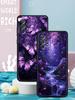 Арт Чехол-бабочка фиолетового цвета для Samsung Galaxy A55 A35 A17 A07 A15 A13 A25 A51 A71 A72 A73 A32 A52 A52S A41 Мягкий ТПУ Чехол