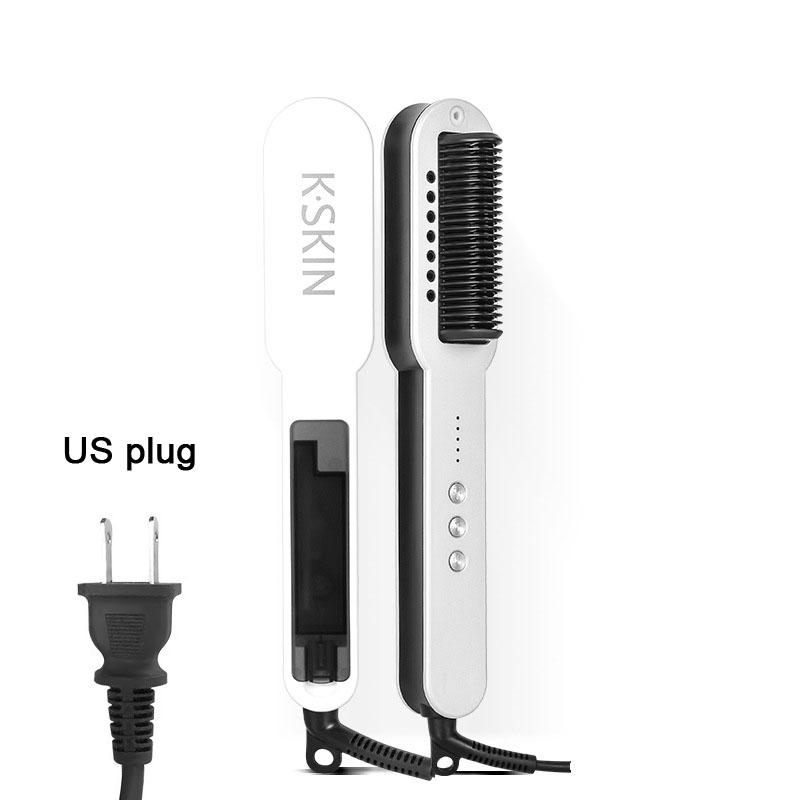Beauty Salon Hair Straightener Comb Brush Fast Heating Spa Anti-Scald Hair Steamer Nano Spray Straightening Flat Curling Irons