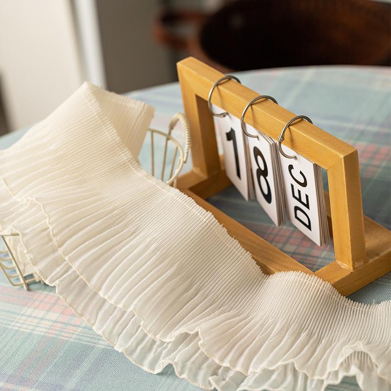 2meters/Lot Pleated Lace Fabric For Sewing Needlework Accessories Clothing Diy Crafts Supplies Skirts Fringe Ribbons Trimming