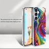 Позолоченный чехол из закаленного стекла для телефона Samsung Galaxy S26 S25 S24 S23 и S22 Ultra Plus. Красочное текучее искусство.
