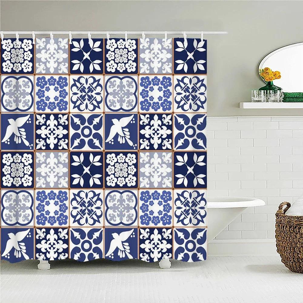 3d Bathroom Curtains Indian Boho Shower Curtains Waterproof Fabric with 12 Hooks Home Decor Washable Bath Screen