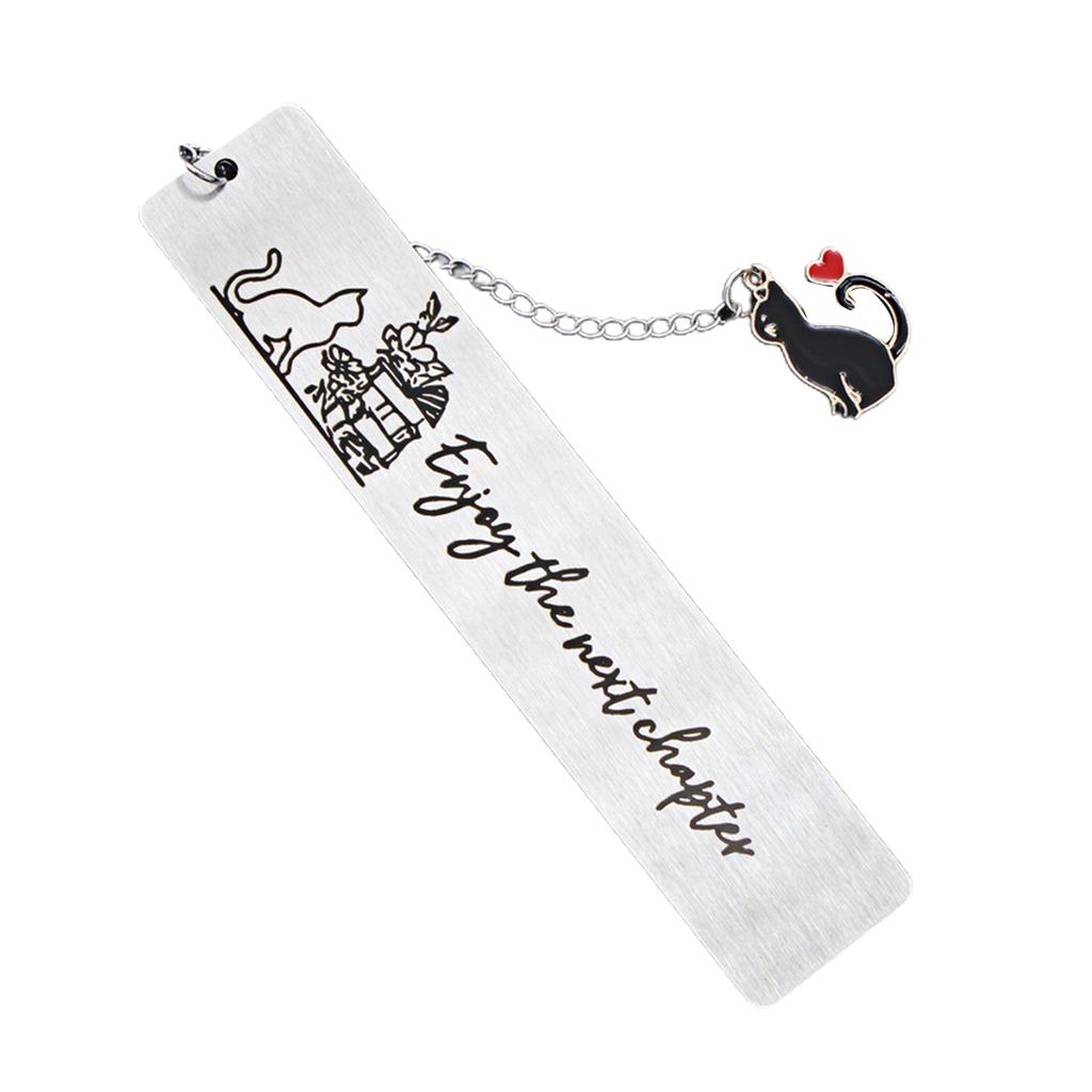 Закладки из нержавеющей стали с подвесками в виде кошек, закладки для книг, разделители страниц, подарок учителю, читателю, другу