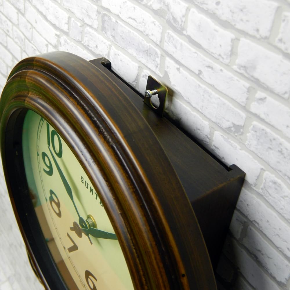 Santeru QL676-A, Сделано в Японии, Мини-часы-маятник Дарума (Арабские буквы), Античный коричневый